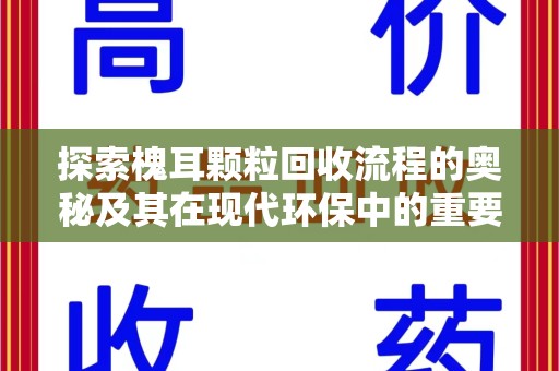 南昌探索槐耳颗粒回收流程的奥秘及其在现代环保中的重要作用