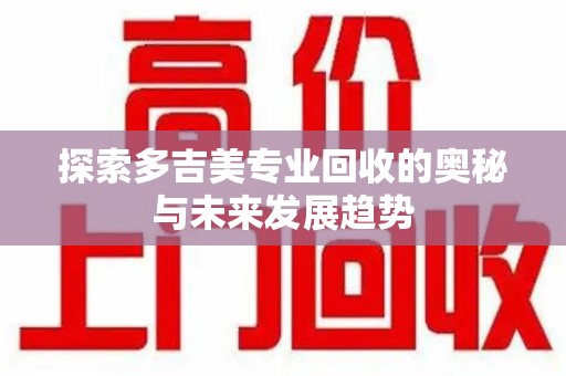 南昌探索多吉美专业回收的奥秘与未来发展趋势
